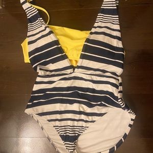 Aeriie striped layered one piece